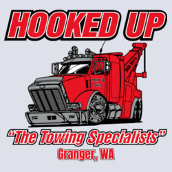 Hooked Up - Youth Triblend Crew - Black Design