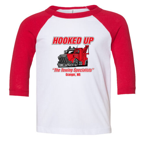 Hooked Up - Toddler Three-Quarter Sleeve Baseball Tee - Grey Thumbnail