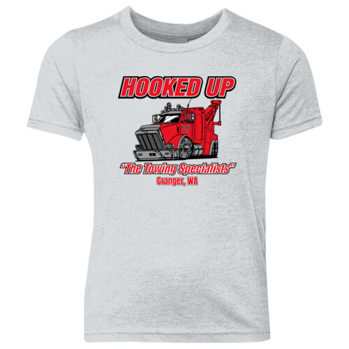 Hooked Up - Youth Triblend Crew - Black Thumbnail