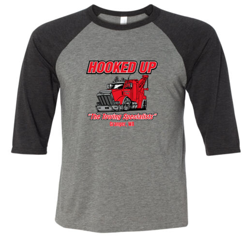 Hooked Up - Toddler Three-Quarter Sleeve Baseball Tee - Black Thumbnail