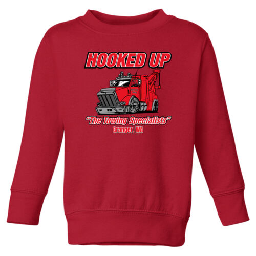 Hooked Up - Toddler Fleece Crewneck Sweatshirt - Black Thumbnail