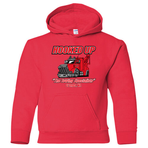 Hooked Up - Heavy Blend Youth Hooded Sweatshirt - Black Thumbnail